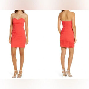 FINAL PRICE NWT LAVISH ALICE Pleated Pleat Chiffon Sweetheart Mini Dress